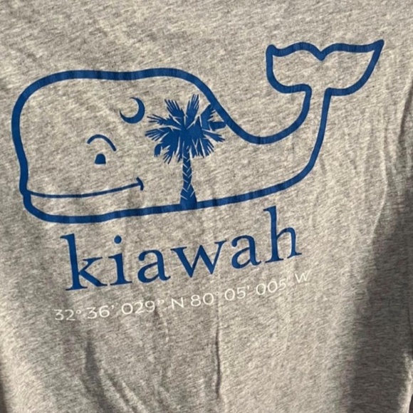 Vineyard Vines Kiawah Island SC Heather Gray Long Sleeve Cotton T-Shirt | MEDIUM - Picture 1 of 2